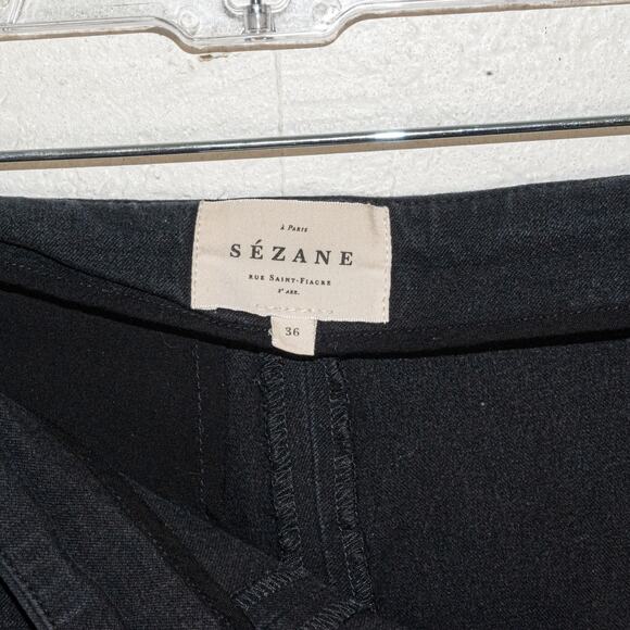 Sezane Women's Ciara Trousers High-Rise Flared Legs in Black sz 36 - Picture 5 of 13